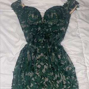 Hunter green prom dress